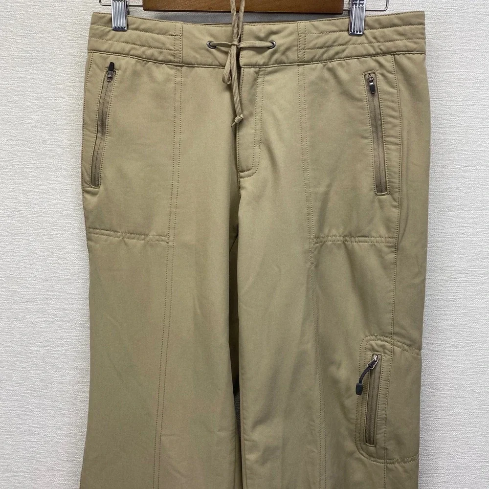 Nike ACG‎ Softshell Cargo Pants Womens 4 Tan Fleece Lined Hiking Utility Bungee